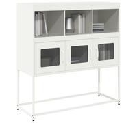 Berkfield Sideboard White 100.5X39X107 Cm Cold-Rolled Steel