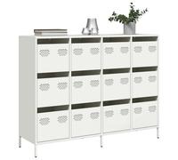 Berkfield Sideboard White 135X39X103.5 Cm Cold-Rolled Steel