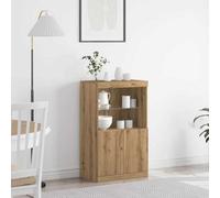Berkfield Sideboard With Led Lights Artisan Oak 60X37X100 Cm