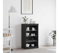 Berkfield Sideboard With Led Lights Black Oak 60,5X37X100 Cm