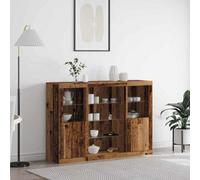 Berkfield Sideboard With Led Lights Old Wood 142.5X37X100 Cm Engineered Wood