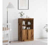 Berkfield Sideboard With Led Lights Old Wood 60X37X100 Cm