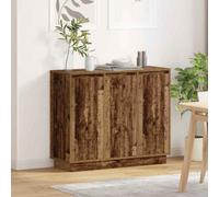 Berkfield Sideboard With Led - Old Wood - 90X32X75 Cm - Engineered Wood