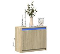 Berkfield Sideboard With Led Sonoma Oak 72X34X61 Cm Engineered Wood