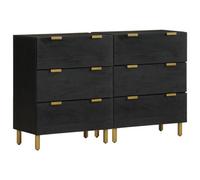 Berkfield Sideboards 2 Pcs Black 60X33X75 Cm Engineered Wood