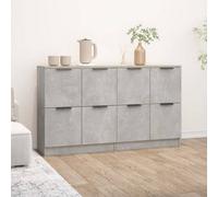 Berkfield Sideboards 2 Pcs Concrete Grey 60X30X70 Cm Engineered Wood