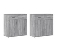Berkfield Sideboards 2 Pcs Grey Sonoma 79X38X80 Cm Engineered Wood