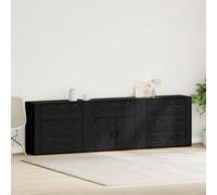 Berkfield Sideboards 3 Pcs Black Oak Engineered Wood