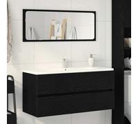 Berkfield Sink Cabinet Black Oak 100X38.5X45 Cm Engineered Wood