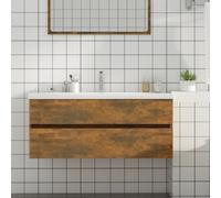 Berkfield Sink Cabinet Smoked Oak 100X38.5X45 Cm Engineered Wood