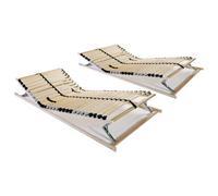 Berkfield Slatted Bed Bases 2 Pcs With 28 Slats 7 Zones 70X200 Cm