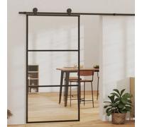 Berkfield Sliding Door Esg Glass And Aluminium 102X205 Cm Black