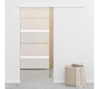 Berkfield Sliding Door Esg Glass And Aluminium 76X205 Cm Silver