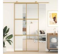 Berkfield Sliding Door Gold 102.5X205 Cm Clear Esg Glass And Aluminium