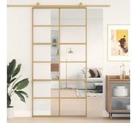 Berkfield Sliding Door Gold 102.5X205 Cm Clear Esg Glass And Aluminium