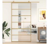 Berkfield Sliding Door Gold 102.5X205 Cm Clear Esg Glass And Aluminium