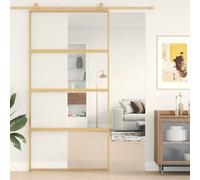 Berkfield Sliding Door Gold 102.5X205 Cm Clear Esg Glass And Aluminium