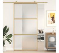 Berkfield Sliding Door Gold 102.5X205 Cm Frosted Esg Glass And Aluminium