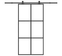 Berkfield Sliding Door With Hardware Set 102X205 Cm Esg Glass&aluminium