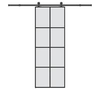 Berkfield Sliding Door With Hardware Set 76X205 Cm Esg Glass&aluminium