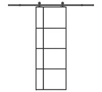 Berkfield Sliding Door With Hardware Set 76X205 Cm Esg Glass&aluminium