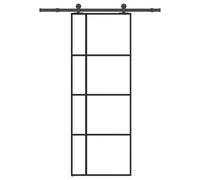 Berkfield Sliding Door With Hardware Set 76X205 Cm Esg Glass&aluminium