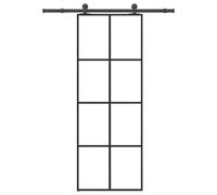 Berkfield Sliding Door With Hardware Set 76X205 Cm Esg Glass&aluminium