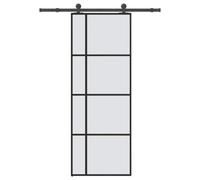 Berkfield Sliding Door With Hardware Set 76X205 Cm Esg Glass&aluminium
