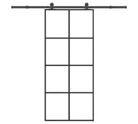 Berkfield Sliding Door With Hardware Set 90X205 Cm Esg Glass&aluminium