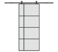 Berkfield Sliding Door With Hardware Set 90X205 Cm Esg Glass&aluminium