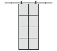 Berkfield Sliding Door With Hardware Set 90X205 Cm Esg Glass&aluminium
