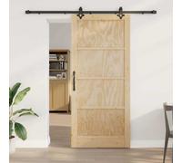 Berkfield Sliding Door With Hardware Set 93X211 Cm Solid Wood Pine