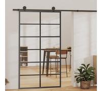 Berkfield Sliding Door With Hardware Set Esg Glass&aluminium 102X205 Cm
