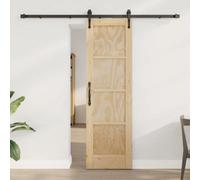 Berkfield Sliding Door With Hardware Set 'orkdal'solid Wood Pine