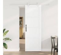Berkfield Sliding Door With Hardware Set White 73,5X211 Cm Solid Wood Pine