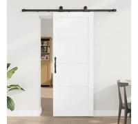 Berkfield Sliding Door With Hardware Set White 78X202 Cm Solid Wood Pine