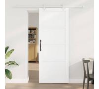 Berkfield Sliding Door With Hardware Set White 83X211 Cm Solid Wood Pine