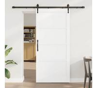 Berkfield Sliding Door With Hardware Set White 93X202 Cm Solid Wood Pine