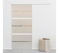 Berkfield Sliding Door With Soft Stops Esg Glass And Aluminium 90X205 Cm