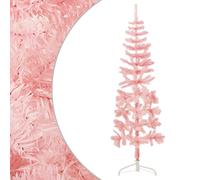 Berkfield Slim Artificial Half Christmas Tree with Stand Pink 120 cm