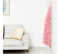 Berkfield Slim Artificial Half Christmas Tree With Stand Pink 120 Cm