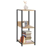 Berkfield Small Straight Book Shelf Black And Oak 33.5X39.6X79.7 Cm Engineered Wood