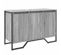 Berkfield Smooth Bathroom Sink Cabinet Grey Sonoma 91X35X60 Cm Engineered Wood