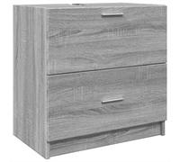 Berkfield Smooth Sink Cabinet Grey Sonoma 59X37X59 Cm Engineered Wood