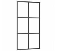 Berkfield Soft Sliding Door Esg Glass And Aluminium 102X205 Cm Black