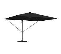 Berkfield Solid Cantilever Roma Parasol With Leds Black 352X251X265 Cm Aluminium