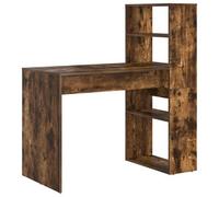 Berkfield Stable Desk With Storage Smoked Oak 113X54X120 Cm Engineered Wood