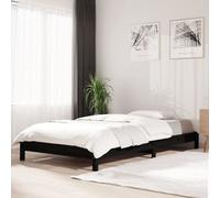Berkfield Stack Bed Black 100X200 Cm Solid Wood Pine