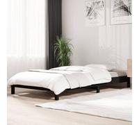 Berkfield Stack Bed Black 75X190 Cm Solid Wood Pine