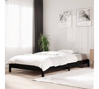 Berkfield Stack Bed Black 90X200 Cm Solid Wood Pine